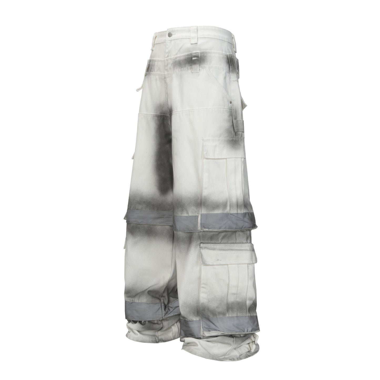 Spray Print Wide Leg Cargo Pants WN23110