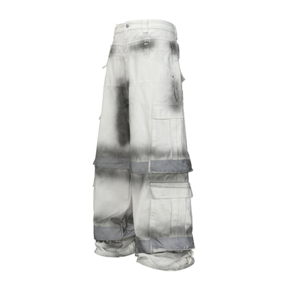 Spray Print Wide Leg Cargo Pants WN23110