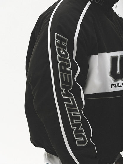 Graphic Letter Design Zipper Padded Jacket WN17744