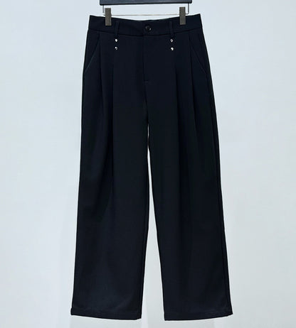 Brooch Badge Short Tailored Jacket & Straight Trousers Setup WN23902