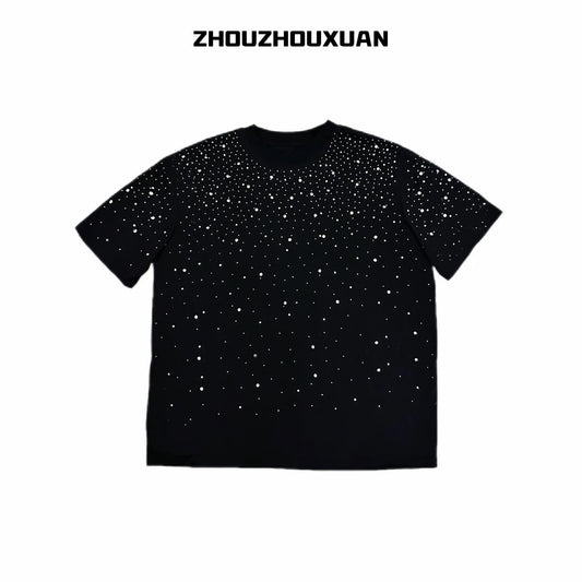 Rhinestone High-Density Short Sleeve T-Shirt WN20719