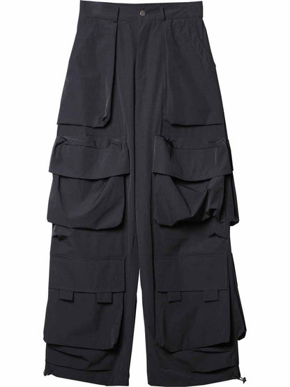 Functional Multi-Pocket Wide Leg Cargo Pants WN22539