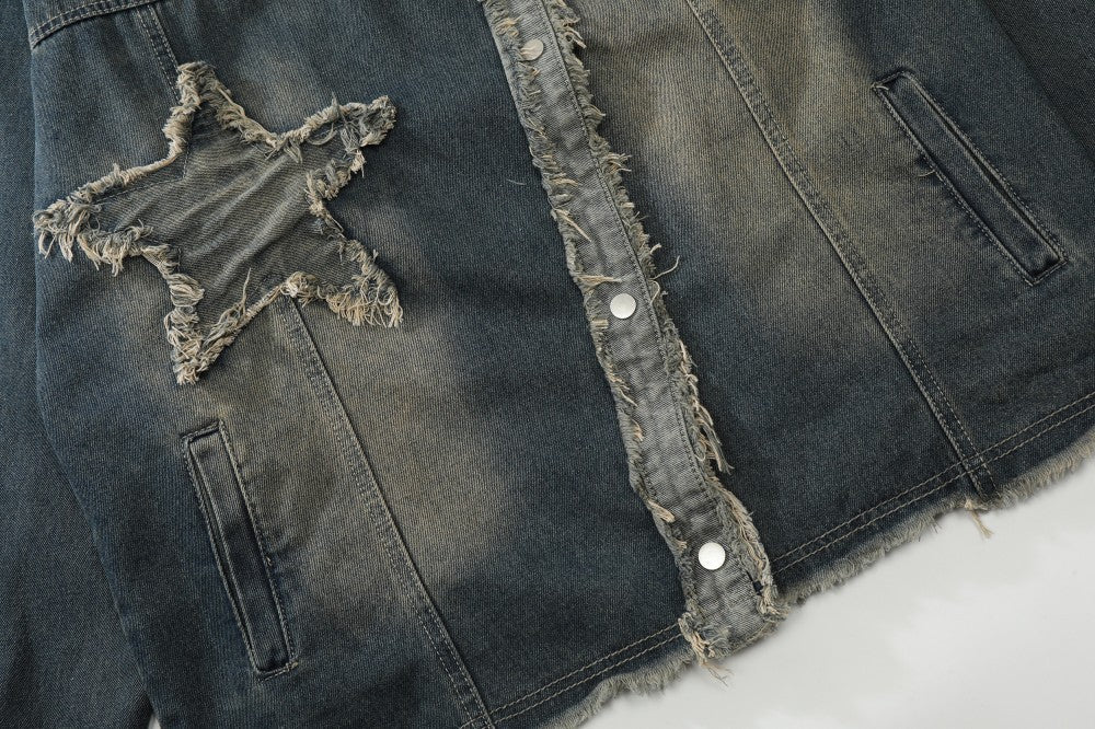 Washed Star Embroidery Denim Jacket WN28078