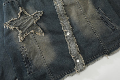 Washed Star Embroidery Denim Jacket WN28078