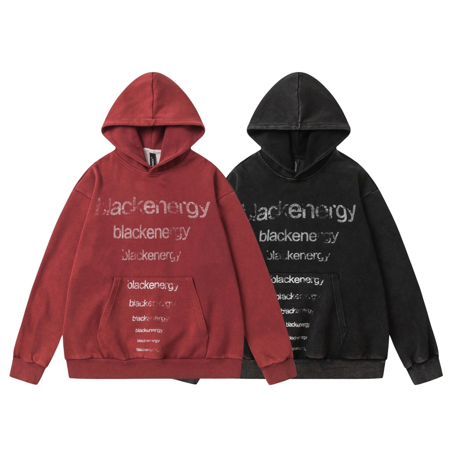 Washed Letter Print Hoodie WN25506