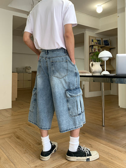 Cargo Cropped Denim Jeans WN24972