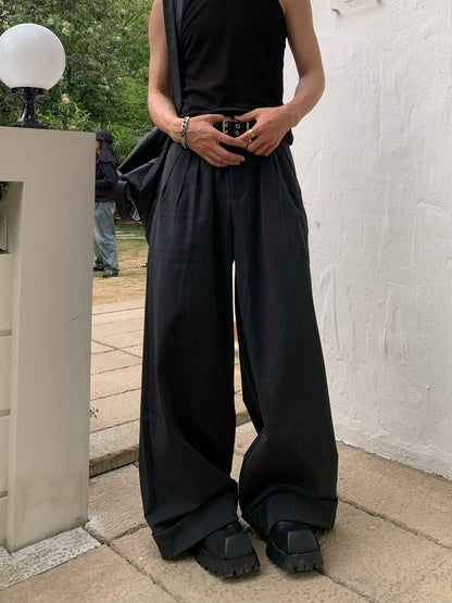 Draping Pleats Wide Leg Trousers WN19740