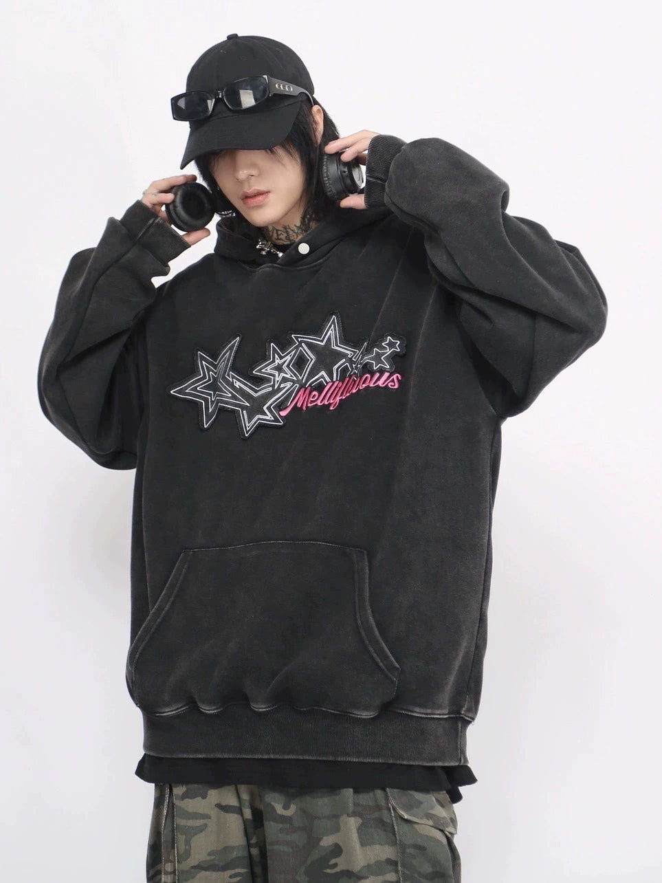 Embroidery Letters Heavyweight Hoodie WN8396