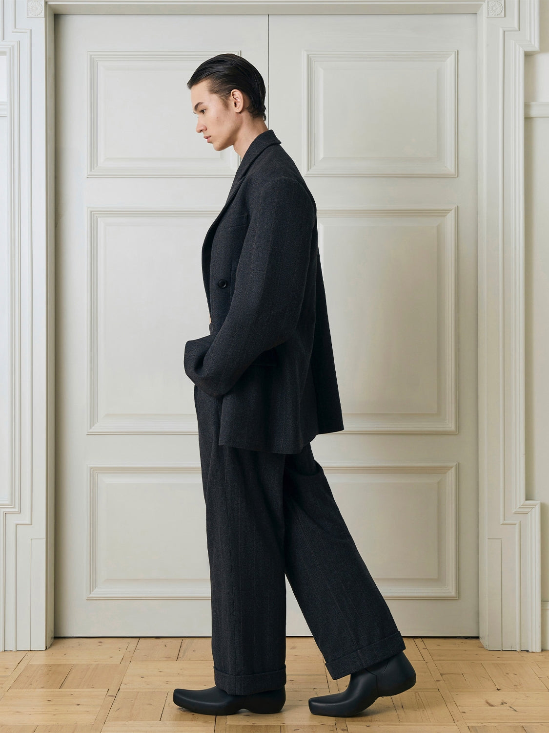 Wool Blend Oversize Tailored Jacket & Trousers Setup WN15158