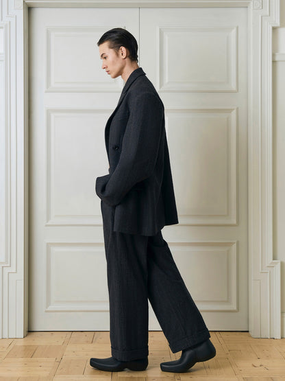 Wool Blend Oversize Tailored Jacket & Trousers Setup WN15158