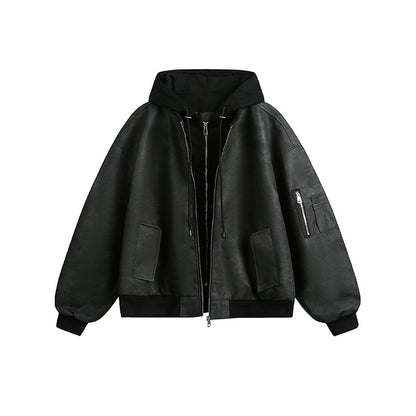 Heavy-Duty Simple Zipper Hooded Jacket WN13001