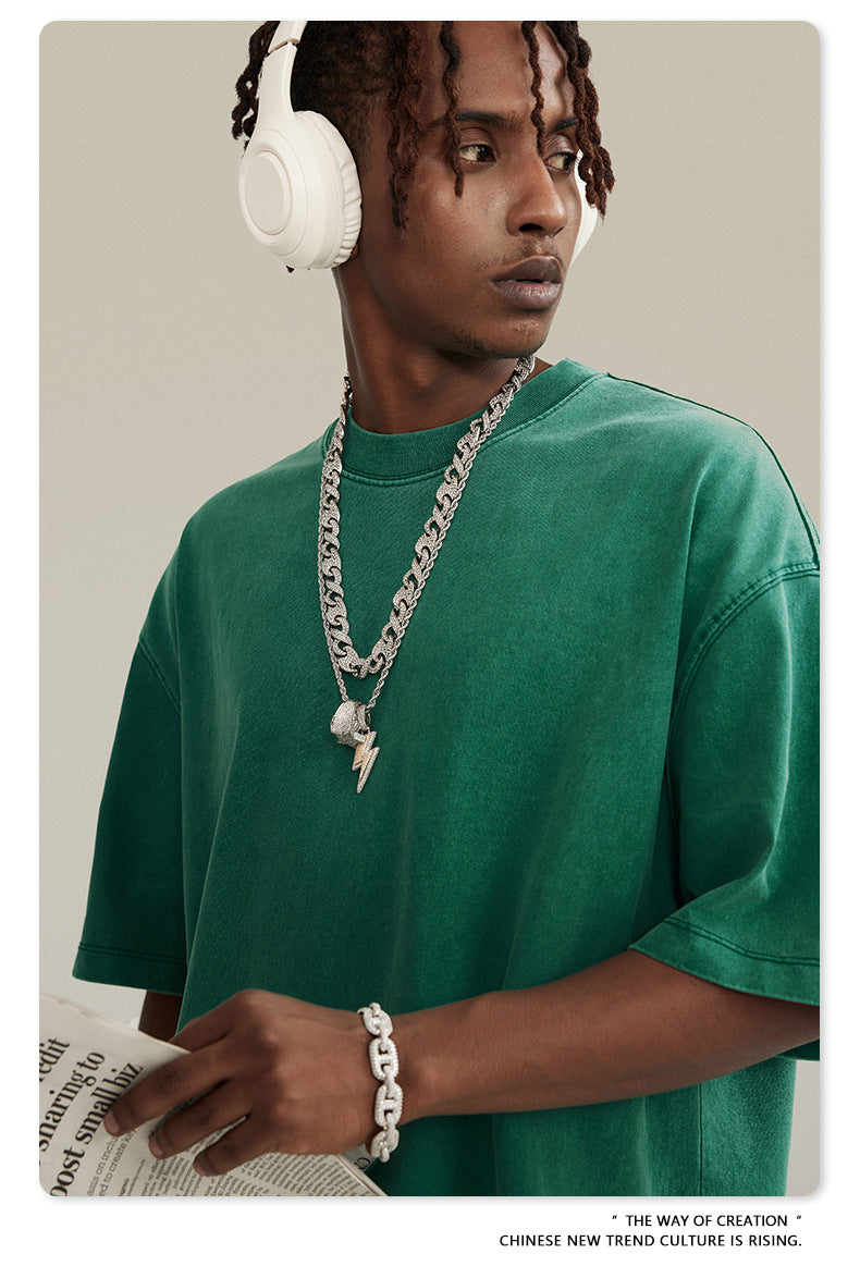 Washed Oversize Short-sleeve T-shirt WN6457