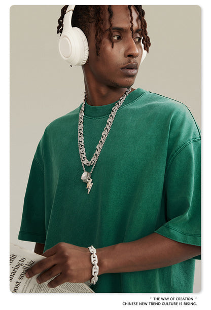 Washed Oversize Short-sleeve T-shirt WN6457