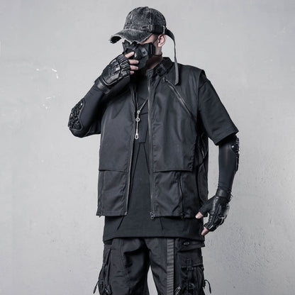 Patchwork Zipper Utility Tactical Vest WN22587