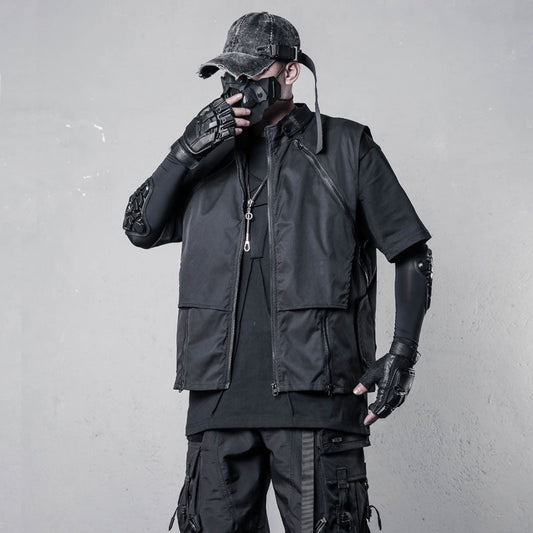 Patchwork Zipper Utility Tactical Vest WN22587