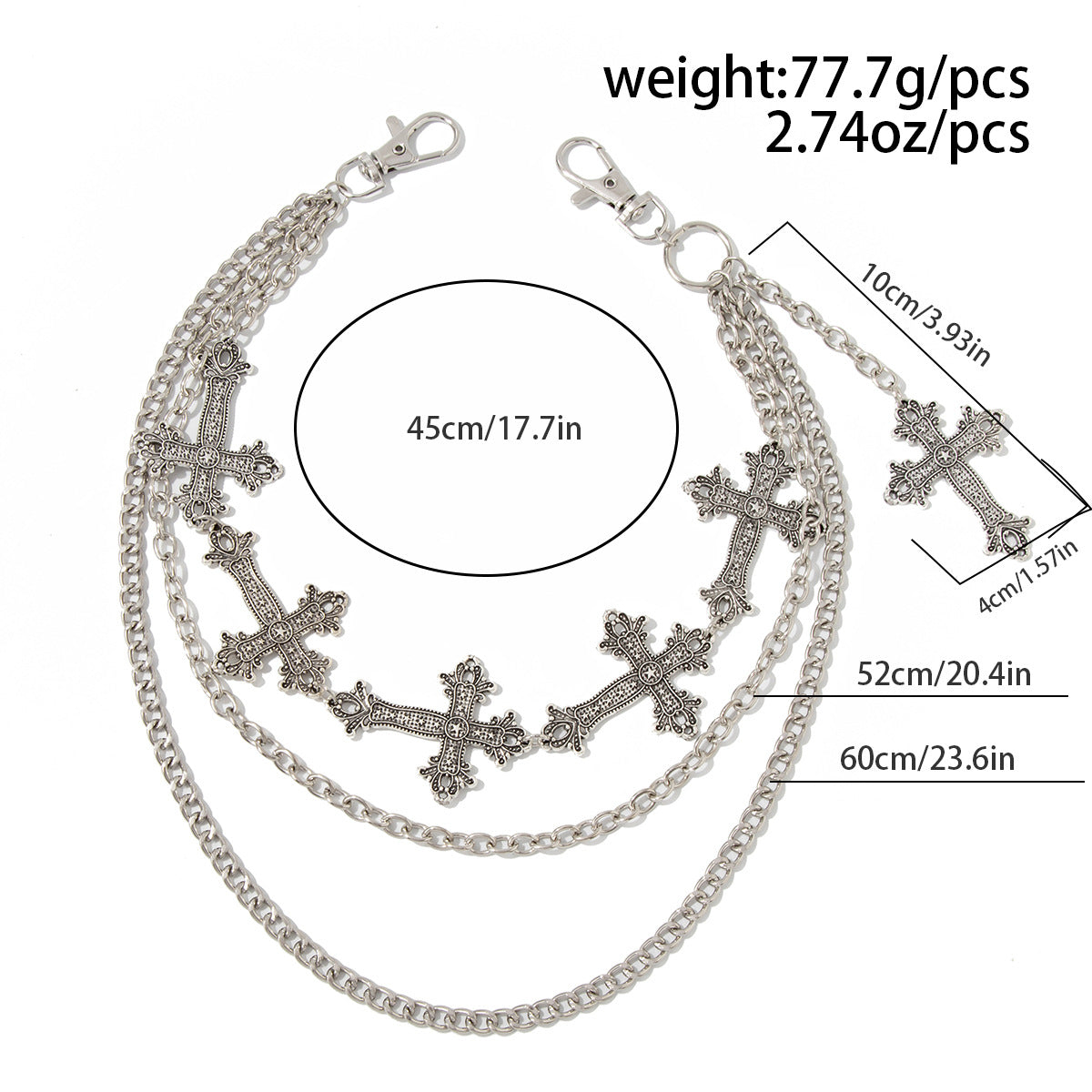 Cross Pendant Pants Chain WN21073