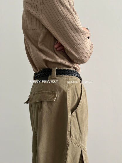 Wide-Leg Straight Cargo Pants WN8913