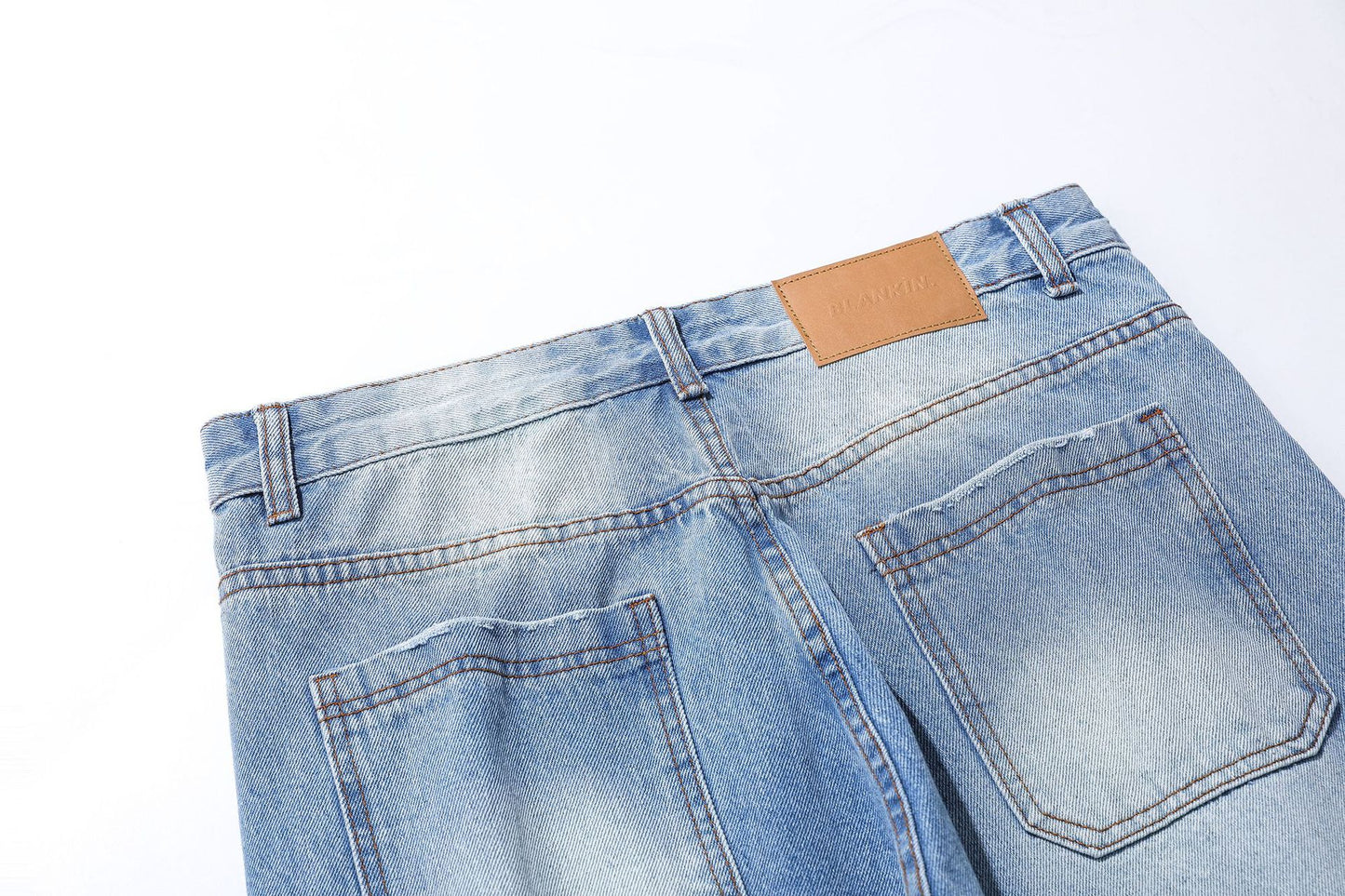 Washed Damage Wide Leg Flare Denim Jeans WN25862