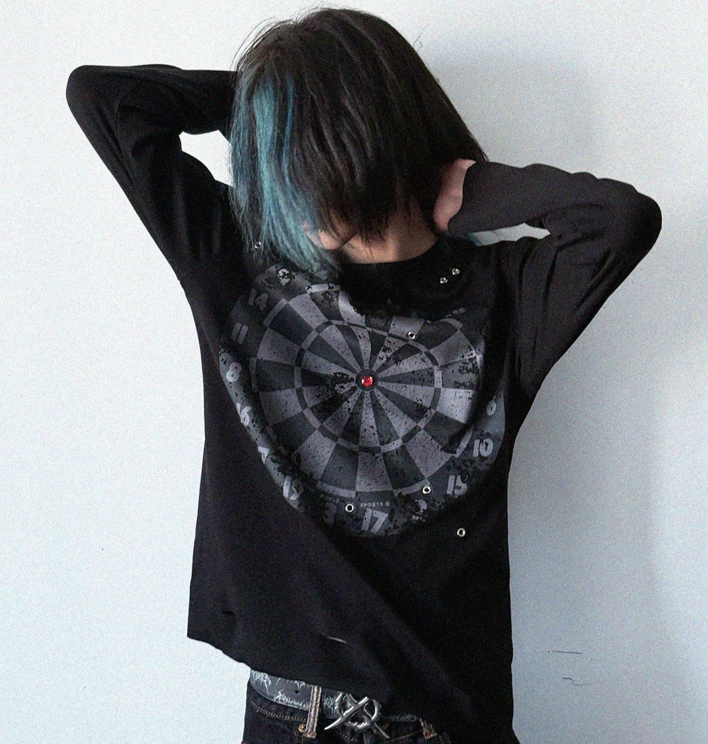 Graphic Letter Damage Long Sleeve T-shirt WN20911