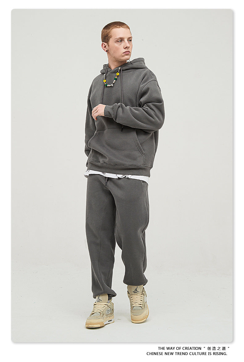 Fleece Lining Oversize Hoodie & Fleece Lining Sweatpants Setup WN9931