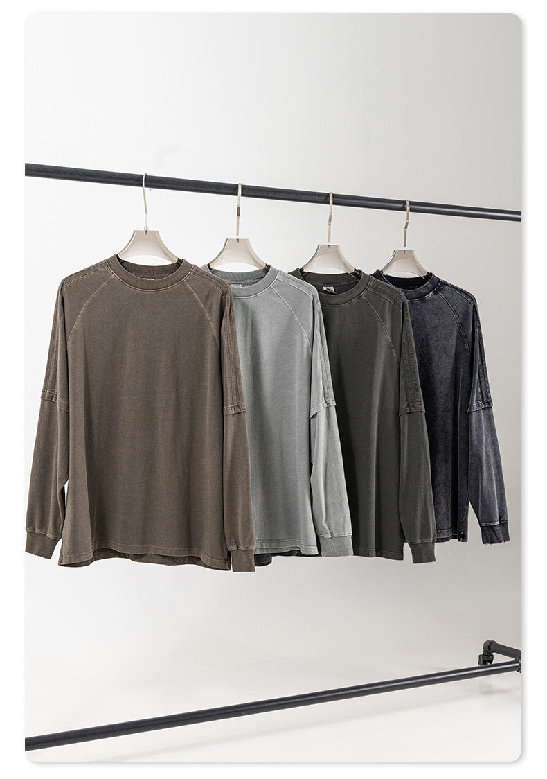 Fake Layered Round Neck Long Sleeve T-Shirt & Sporty Pants Setup WN7844