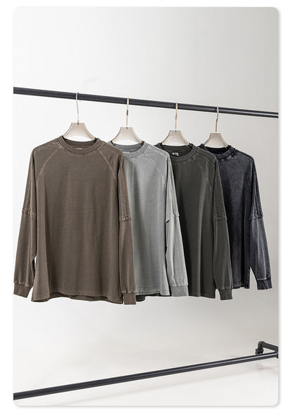 Fake Layered Round Neck Long Sleeve T-Shirt & Sporty Pants Setup WN7844