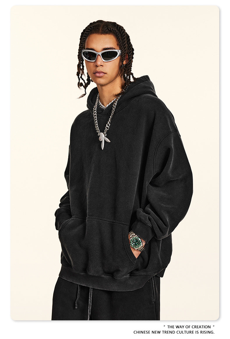 Washed Fleece Lining Oversize Hoodie WN9961