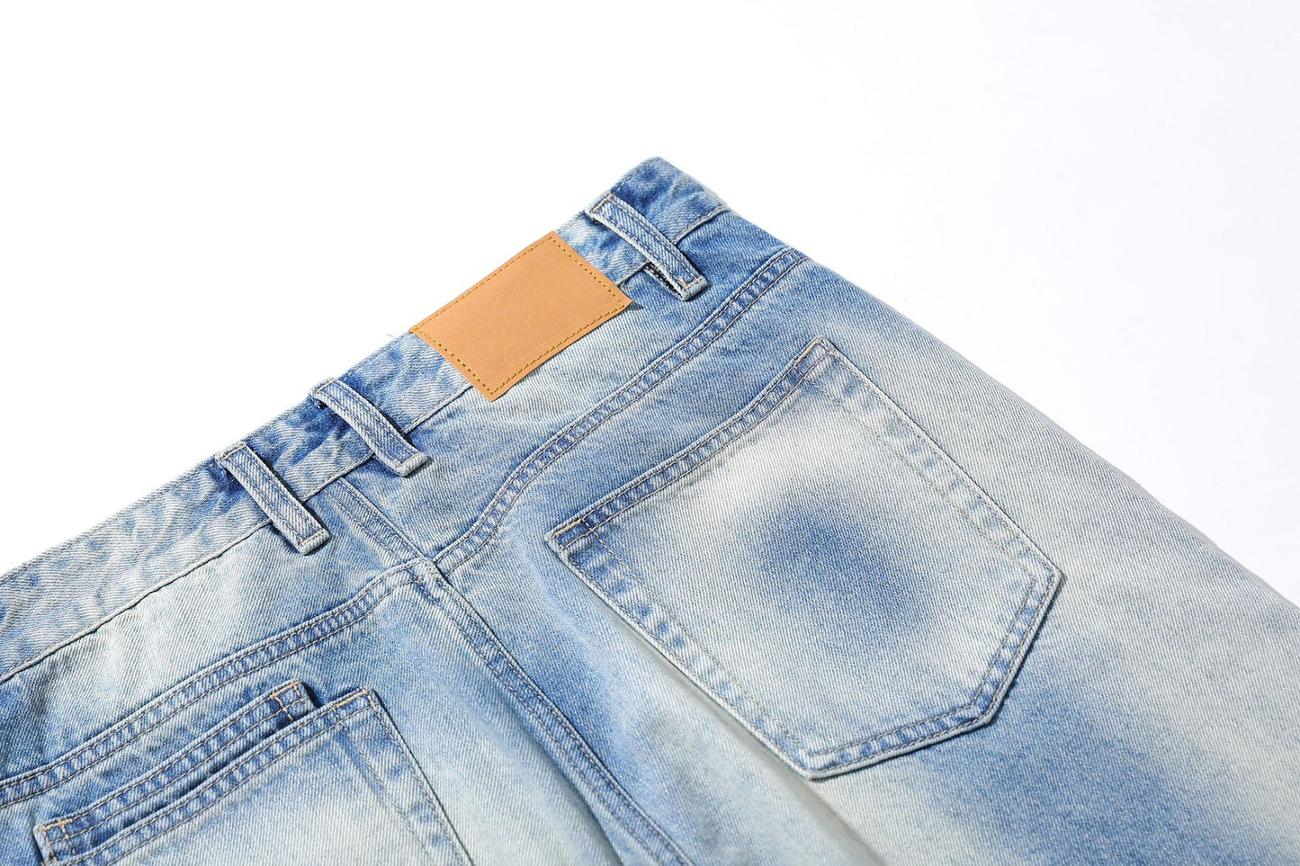 Dirty Washed Irregular Flare Denim Jeans WN26118