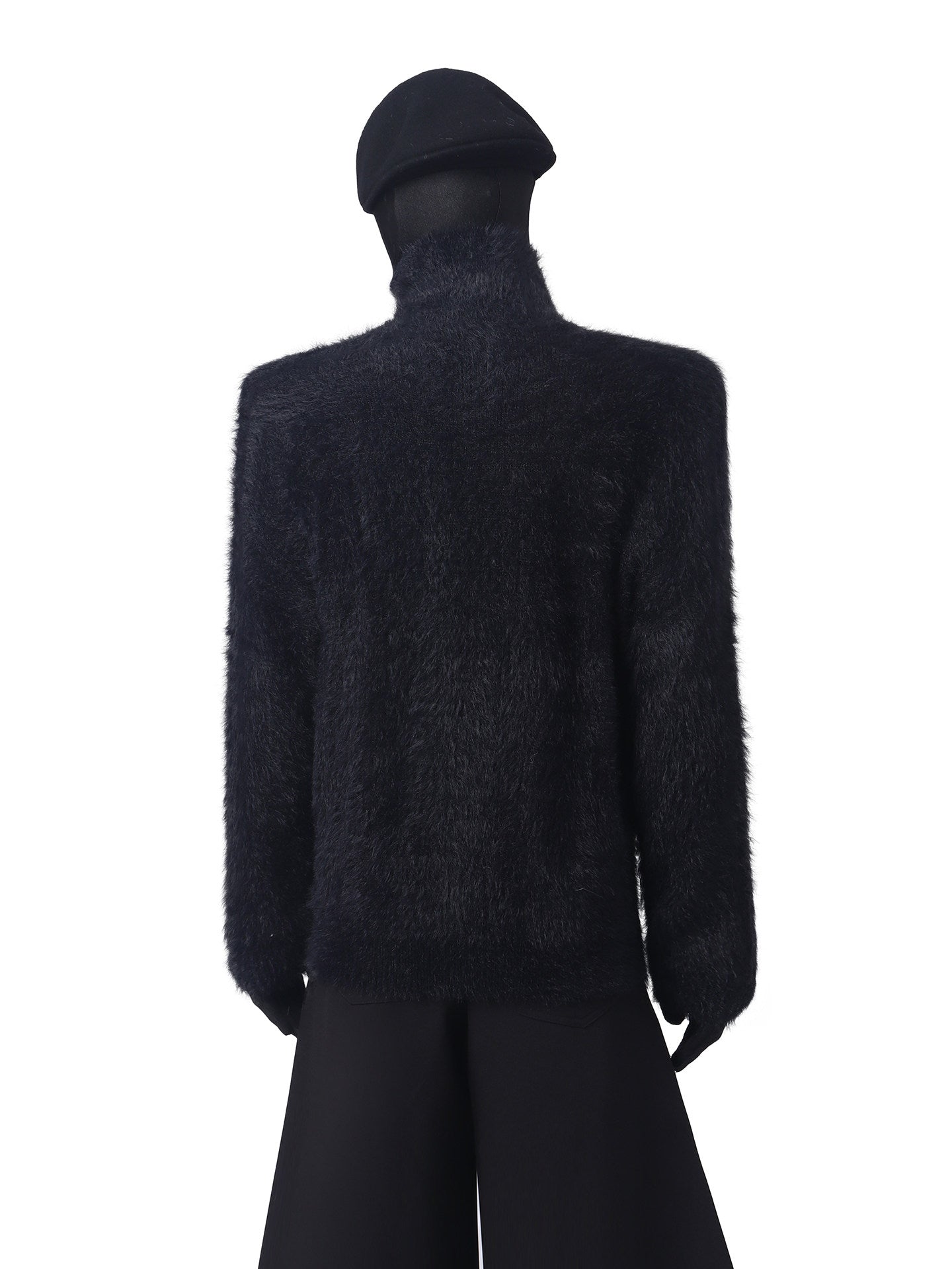 Fuzzy Collar Half Zipper Oversize Knit Sweater WN23779