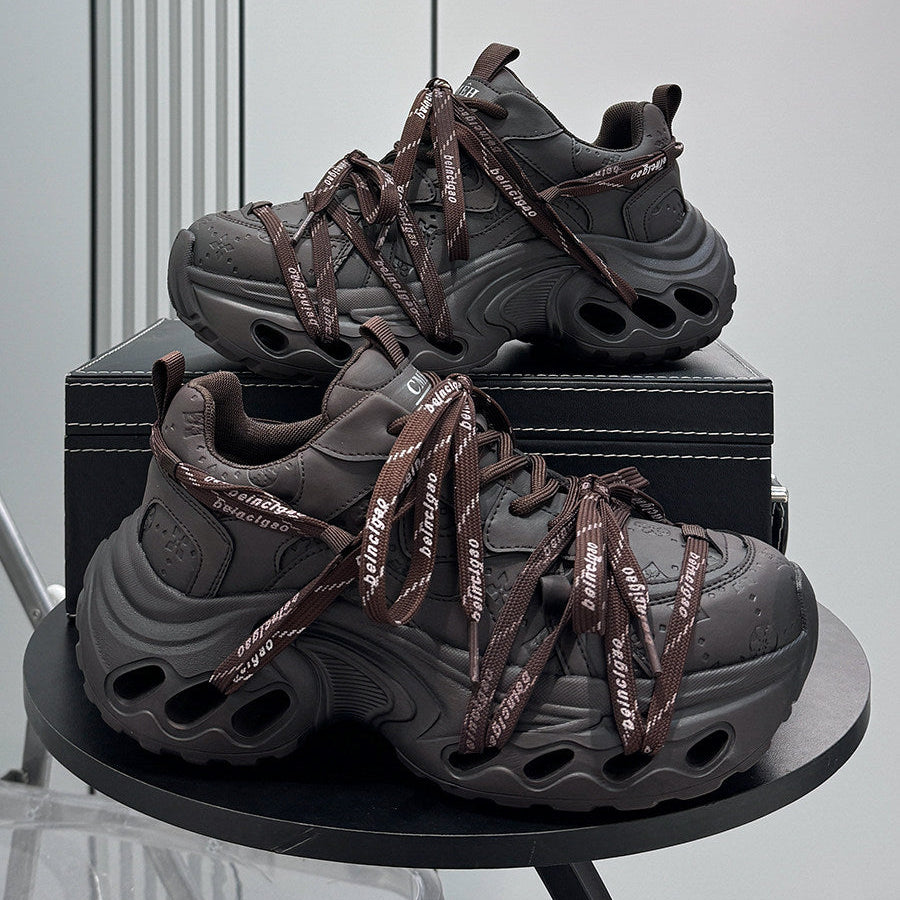 Metallic Rope Lace Chunky Sole Sneakers WN24639