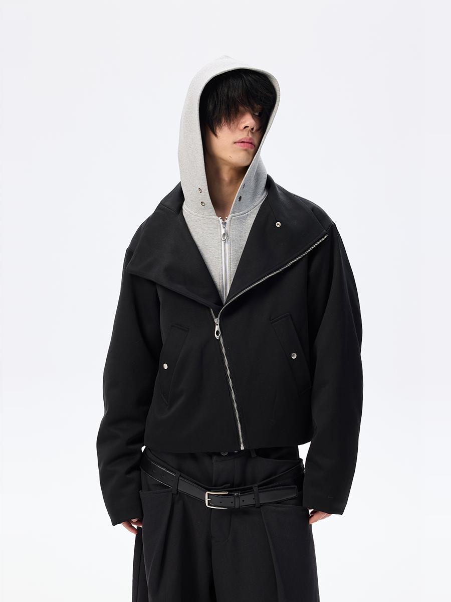 Fake Layered Detachable Hooded Short Padded Jacket WN26698