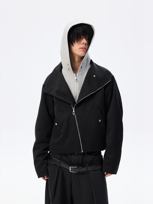 Fake Layered Detachable Hooded Short Padded Jacket WN26698