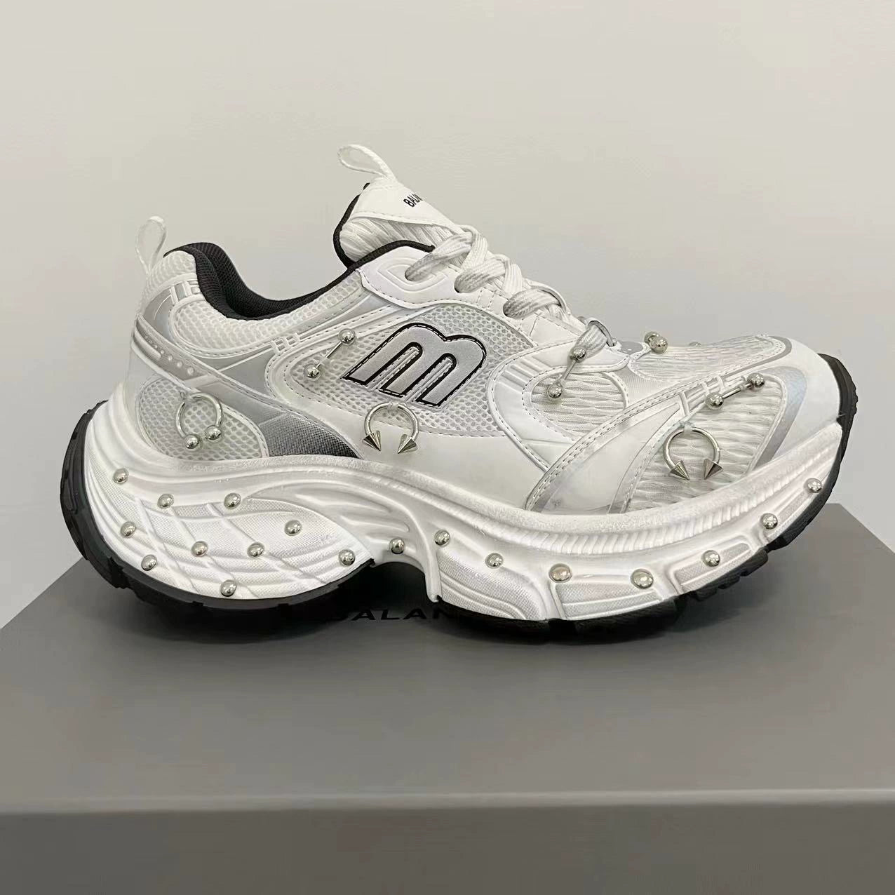 Studded Buckle Chunky Sole Dad Sneakers WN20791