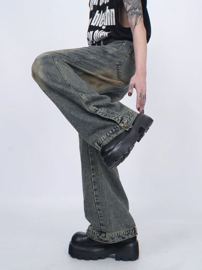 Dirty Design Long Straight Leg Denim Jeans WN5227