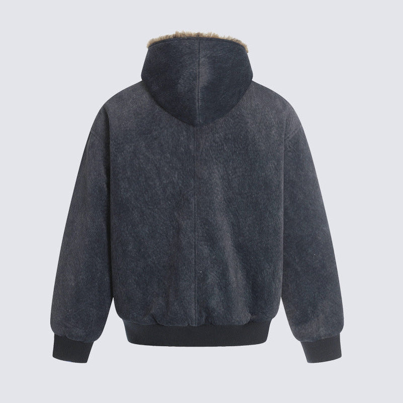 Deconstruction Fleece Lining Hooded Oversize Puffer Jacket WN27922