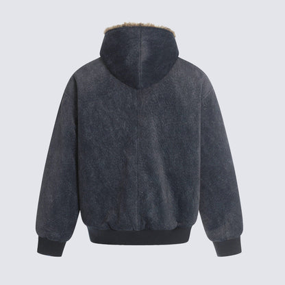 Deconstruction Fleece Lining Hooded Oversize Puffer Jacket WN27922