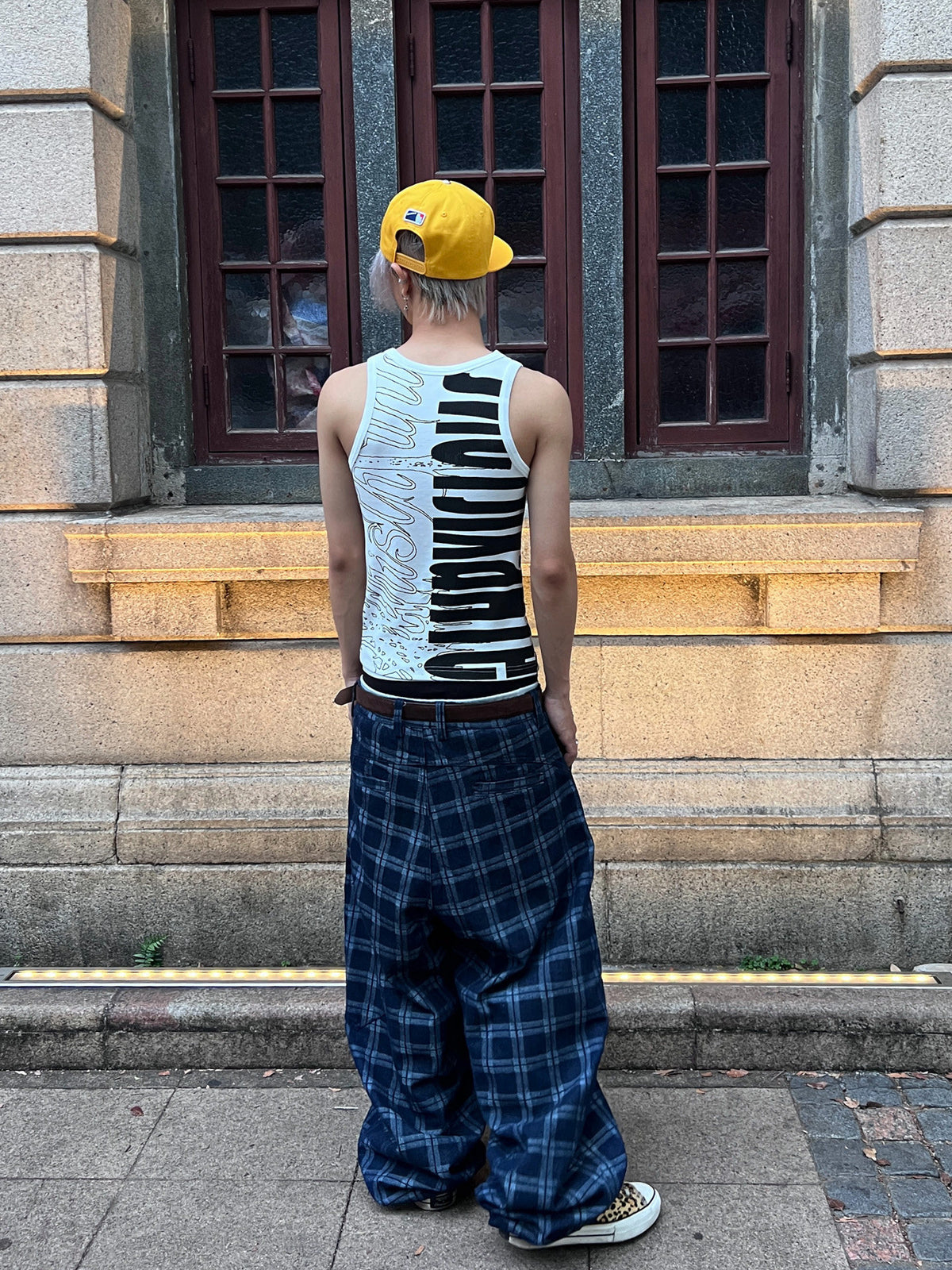 Graffiti High Stretch Slim Fit Ribbed Tank Top WN26688