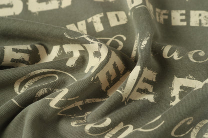 Letter Print Patchwork Wash Damage Short Sleeve T-Shirt WN25598