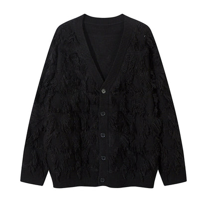 Fringe Detail Oversize Knit Cardigan WN11420