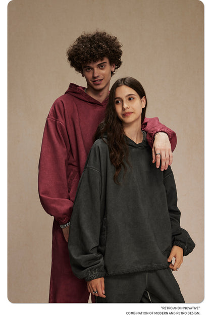 Oversize Drawstring Washed Hoodie WN9976