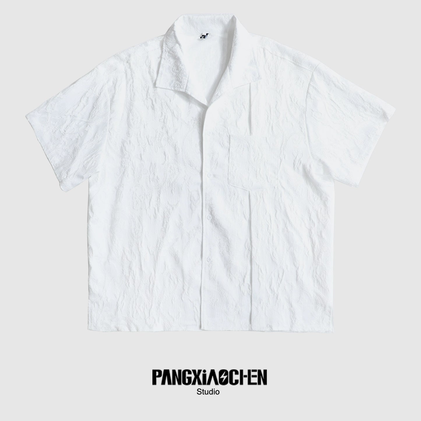 Side Slit Jacquard Short Sleeve Shirt WN20184