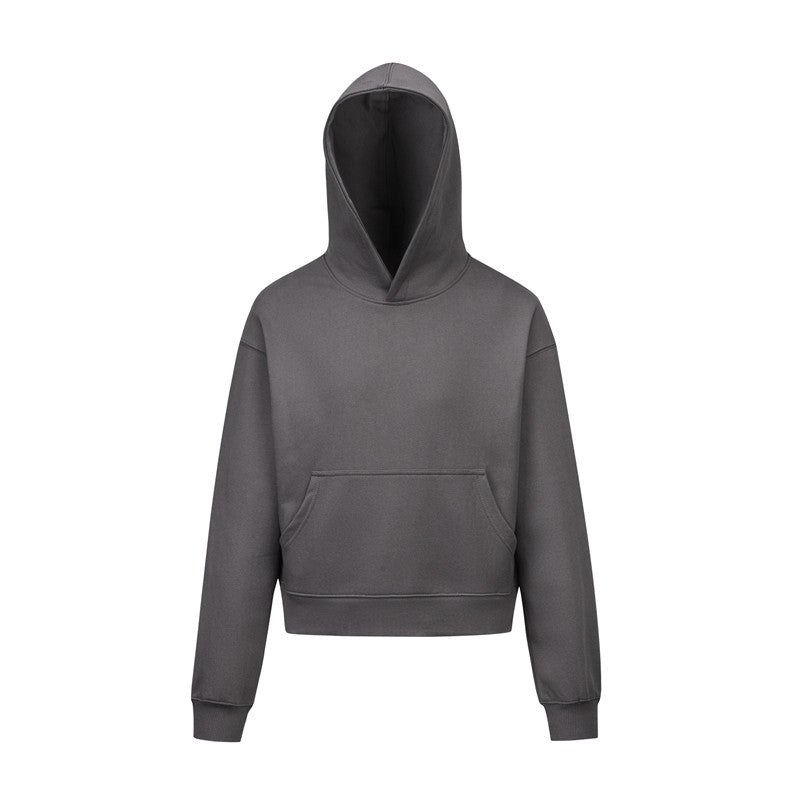 Short Length Oversize Plain Pullover Hoodie WN24401
