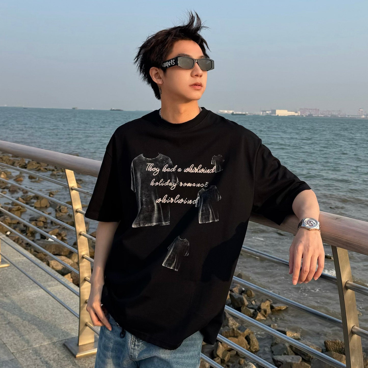 Graphic Print Oversize Short Sleeve T-Shirt WN25266