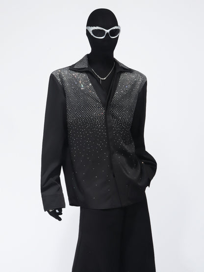 Rhinestone Decor Long Sleeve Shirt WN23708