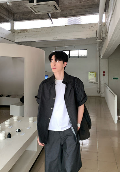 Plain Short Sleeve Shirt & Half Pants Setup WN24968
