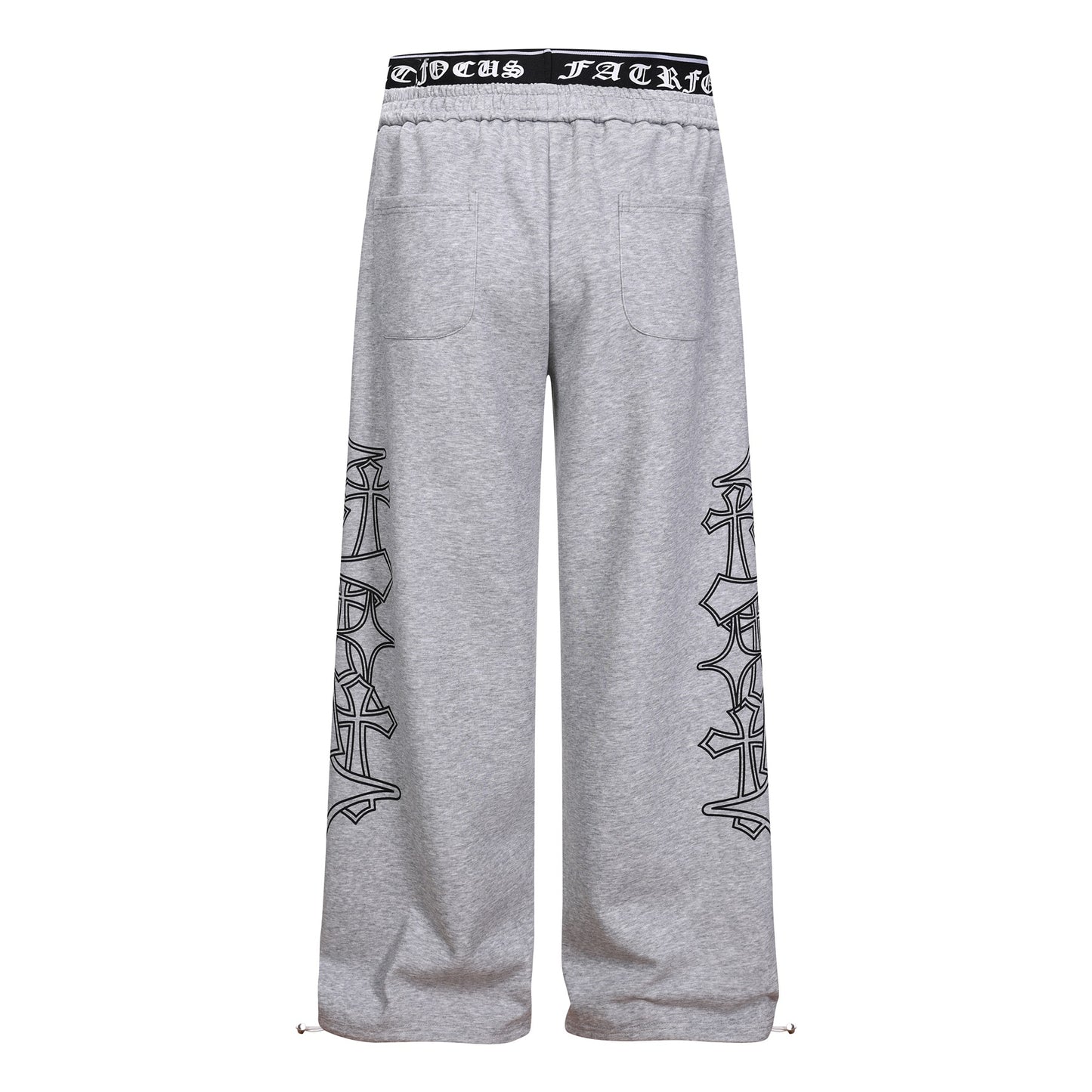 Letter Print Deconstruction Wide Leg Sweatpants WN26110