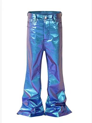 Iridescent Glossy Wide Leg Pants WN24054