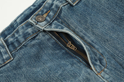 Washed Baggy Wide-Leg Denim Jeans WN11249