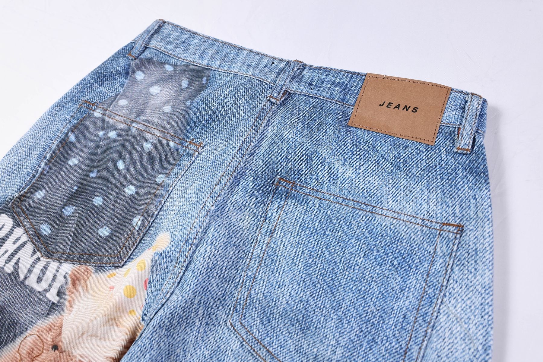 Washed 3D Character Print Wide Leg Denim Jeans WN25975 – WONDER NOAH