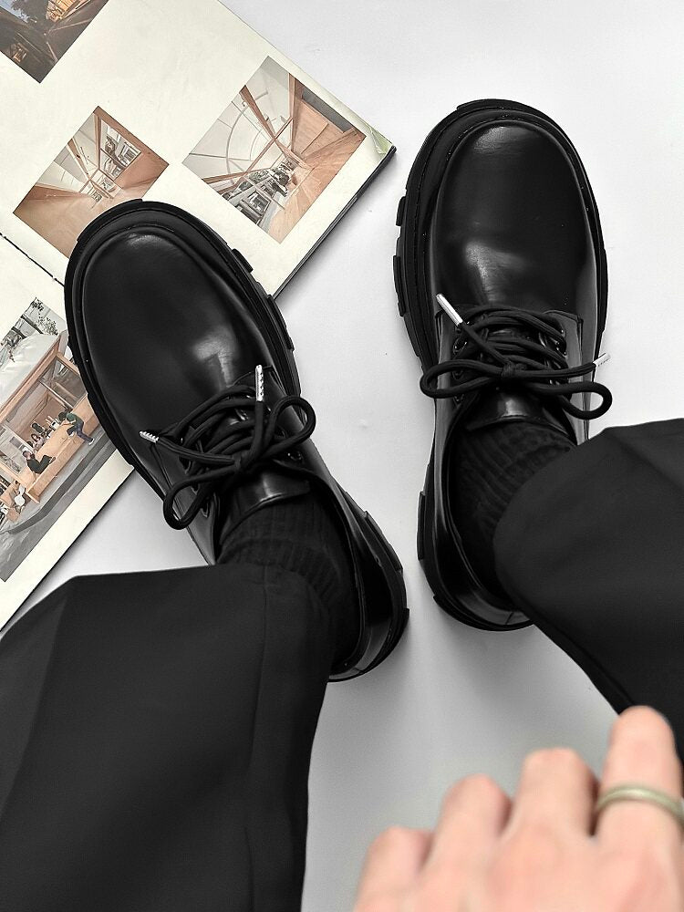 Lace Up Thick Sole Plain Shoes WN24567
